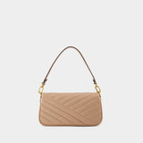 Kira Chevron Small Flap  - Tory Burch - Beige - Leather
