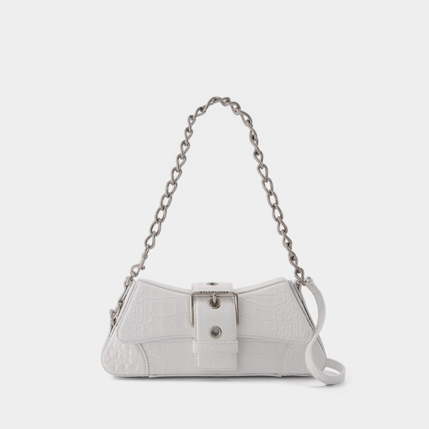 Lindsay Bag in White Croco Embossed Backpack, Extension-fmedShops