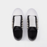 Oversize Sneakers in Black & Silver Leather