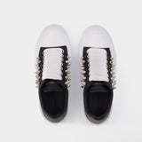 Oversize Sneakers in Black & Silver Leather