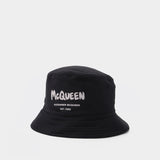 Tonal Affiti Hat - Alexander Mcqueen - Black/Ivory - Synthetic