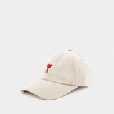 Red Adc Cap - AMI Paris - Cotton - Chalk