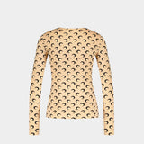 Regenerated Aom Second Skin Top - Marine Serre - Synthetic - Beige