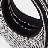 Mini Swipe  Handbag - Coperni - Black Crystal - Strass