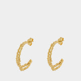 The Crumbling Rock Hoop Earrings in Gold