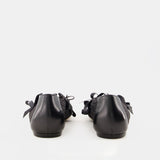 Double Bow & Bell Charm Ballerinas - Simone Rocha - Cotton - Black