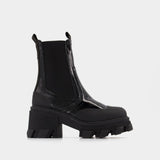 Cleated Mid Chelsea Boot - Ganni - Leather - Black