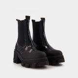 Cleated Mid Chelsea Boot - Ganni - Leather - Black