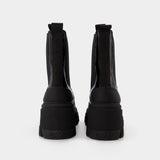 Cleated Mid Chelsea Boot - Ganni - Leather - Black