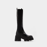 Cleated High Chelsea Boot - Ganni - Leather - Black