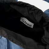 Small Recycled Tech Shopper Bag - Ganni - Synthetic - Denim