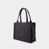 Large Easy Tote Bag - Ganni - Cotton - Black