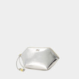 Ganni Bou Zipped Clutch - Ganni - Synthetic Leather - Silver
