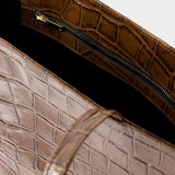 Shopper Bag - Chylak - Leather - Glossy Brown Croco