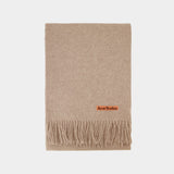 Oversize Fringed Scarf - Acne Studios - Wool - Oatmeal
