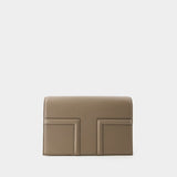 T-Flap Crossbody - Toteme - Leather - Taupe