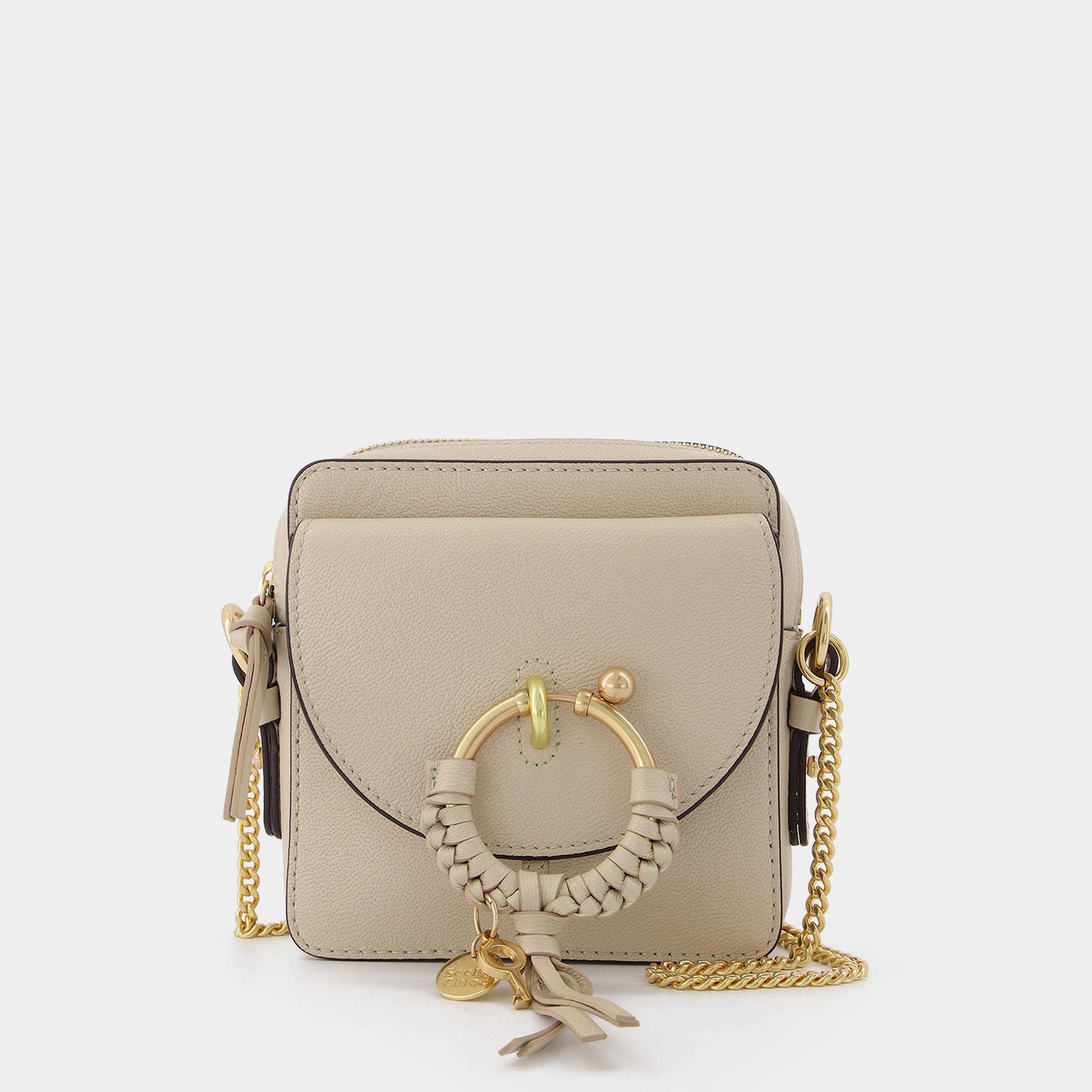 By Far Mini Rachel Cement Croco Embossed Leather Bag In Grey