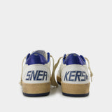 Ball Star Sneakers - Golden Goose - White/Bluette - Leather