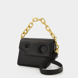 Burrow 24  Hobo Bag - Off White - Black/Clear - Leather