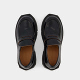 Sponge Loafer Ankle Boots - Off White - Black/Militaire - Leather