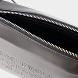 Block Pouch Hobo Bag - Off White - Black/White - Leather