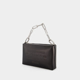 Block Pouch Hobo Bag - Off White - Black/White - Leather