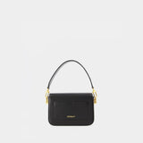 Plain Binder S Crossbody - Off White - Black - Leather