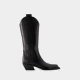 For Walking Boots - Off White - Leather - Black