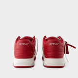 Out Of Office Sneakers - Off White - Leather - White/Burgundy