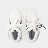 Out Of Office Mid Top Sneakers - Off White - Leather - White/Black