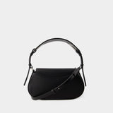 Clam Hobo Bag - Off White - Leather - Black