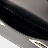 Clam Hobo Bag - Off White - Leather - Black