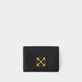 Mini Jitney Wallet - Off White - Leather - Black