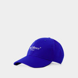 Drill No Offence Hat - Off White - Cotton - Blue