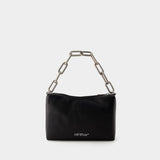 Block Quote Bag - Off White - Leather - Black/ Silver