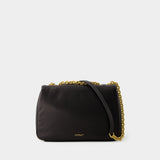 Jitney Puffer Crossbody - Off White - Leather - Black