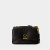 Jitney Puffer Crossbody - Off White - Leather - Black