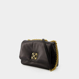 Jitney Puffer Crossbody - Off White - Leather - Black