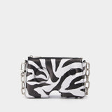 Burrow Zipped Pouch 20 Zebra Black White Shoulder & Hobo Bags