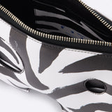 Burrow Zipped Pouch 20 Zebra Black White Shoulder & Hobo Bags