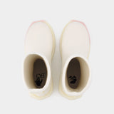 New Rainboot Sponge White Red Boots