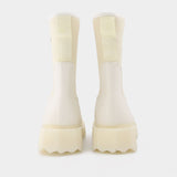 New Rainboot Sponge White Red Boots