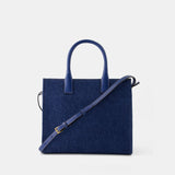 La Medusa Small Tote Bag - Versace - Cotton - Navy Blue