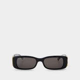 Bb0096S Sunglasses - Balenciaga - Black/Gold/Grey - Acetate