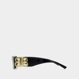 Bb0096S Sunglasses - Balenciaga - Black/Gold/Grey - Acetate