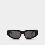 Bb0095S Sunglasses - Balenciaga - Black/Gold/Grey - Acetate