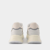 H585 Allacciato H Onda Sneakers in White, Beige and Grey Leather