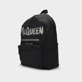 Metropolitan Backpack - Alexander Mcqueen - Black/Off-White - Synthetic