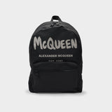 Metropolitan Backpack - Alexander Mcqueen - Black/Off-White - Synthetic