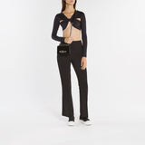 Mini Jewelled Satchel in Black Patent Leather